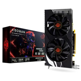 ARDIYES AIBOMAN RX 580 8GB Graphics Card 2048SP GDDR5 256-Bit, PCIe 3.0, Dual DisplayPort + HDMI, Freeze Fan Stop for Desktop PC Gaming GPU Tarjeta Gráfica