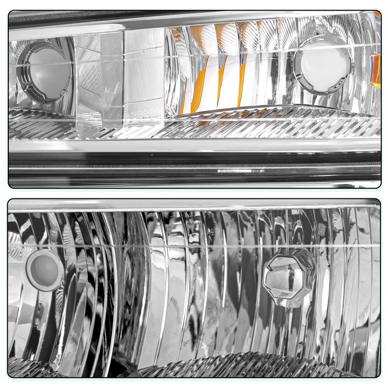 TUSDAR 4pcs Headlight Assembly Set Replacement for 2004-2012 Chevy Colorado/GMC