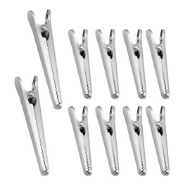 XDGBGFN Pack of 10 Stainless Steel Sealing Clips 2 Sizes 8 cm and 11.5 cm Bag Clips Multifunctional Sealing Clips Metal Clips Crocodile Sealing Clips for Kitchen Food