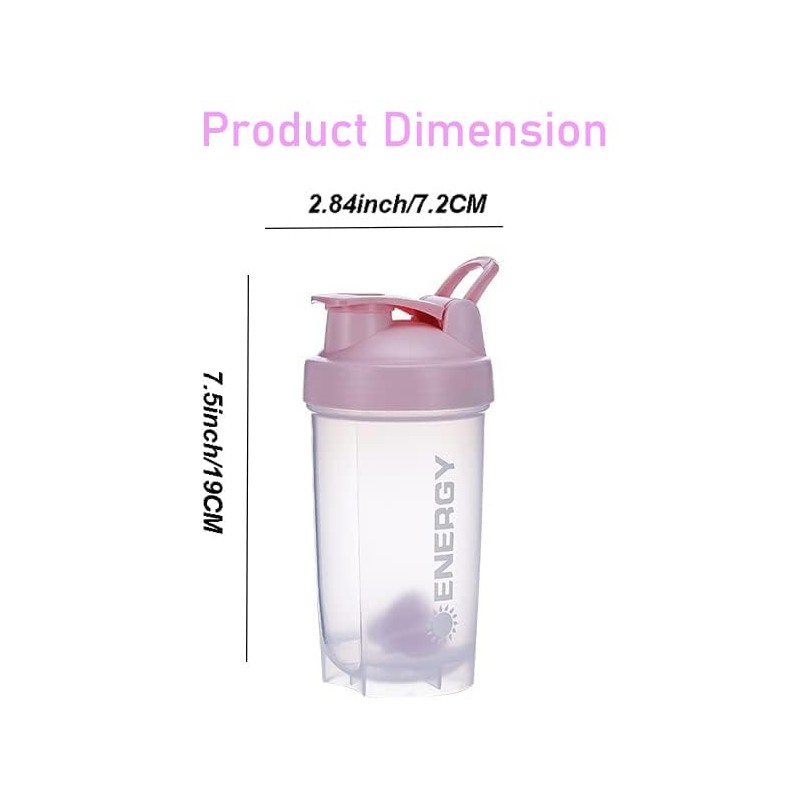 chenqi Protein Shaker Cup with Mixer Ball Gym Shaker Bottle