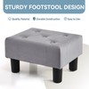 Poofzy Small Foot Stool Ottoman, Velvet Ottoman Foot Rest with