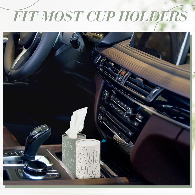 Kosiz 8 Pcs Car Tissue Holder with Facial Tissues Bulk,