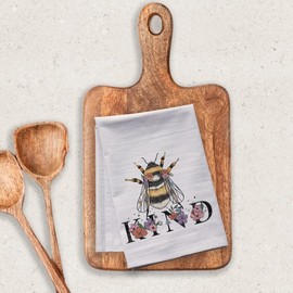Bee Kind Tea Towel Bee Kind Farmhouse Honey Bee Flour Sack Hand Towel Premium Decorative Kitchen Bathroom Towels Wildflowers and Bee Tea Towel - Extra large dish towel farmer's market inspired decor
