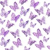 FIMETEUG Purple Butterfly Wall Sticker, 72 PCS, Elegant, Metallic Paper,