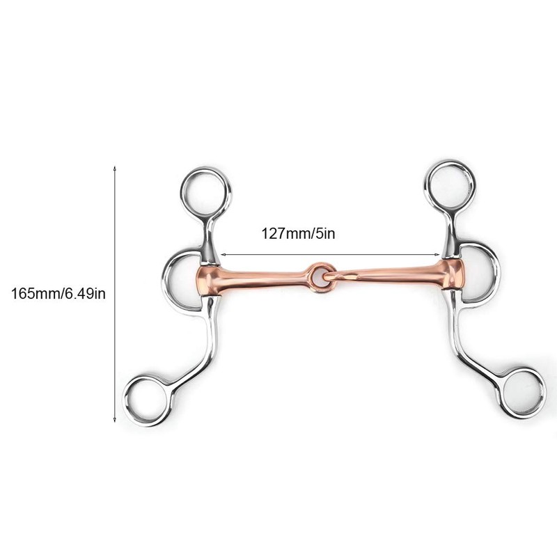 Horse Chew, Stainless Steel Training Bit, Copper Jointed Crescent Bit