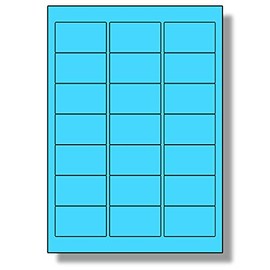 Label Planet® 21 Per Page/Sheet, 5 Sheets (105 Sticky Blue Labels), Blank Plain Matt Quality A4 Coloured Paper Stickers, for Laser/Copier/Inkjet Printer, UK LP21/63C, 63.5 x 38.1 MM, Colour Coding