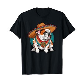 Hispanic Pride English bulldog with Sombrero Heritage T-Shirt