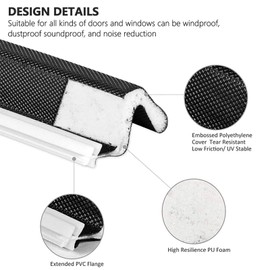 236.2inch/6m V-Shaped Weatherstrip, Kerf Weather Stripping for Doors, PU Foam Cuttable Door Insulation Seal Strip Windproof Soundproof Seal Strips for Door Frame Windows Gap (White, 6m(236.2inch))