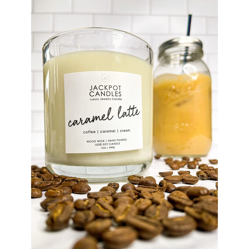Caramel Coffee Latte Candle with Ring Inside (Surprise Jewelry Valued