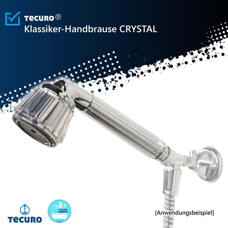 tecuro Crystal Hand Shower Head - Continuously Adjustable - High-Gloss