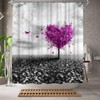 WELMECO Tree Shower Curtain Nature Heart Shaped Tree Shower Curtain