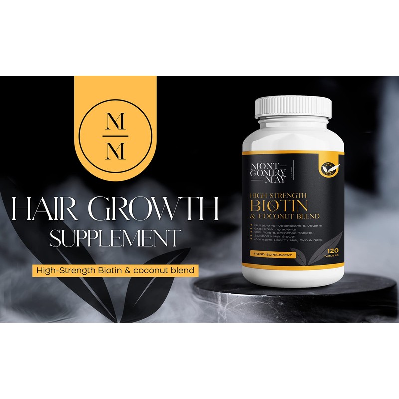 Biotin Hair Growth Supplement High-Strength Biotin 10,000mcg Supplements with Coconut