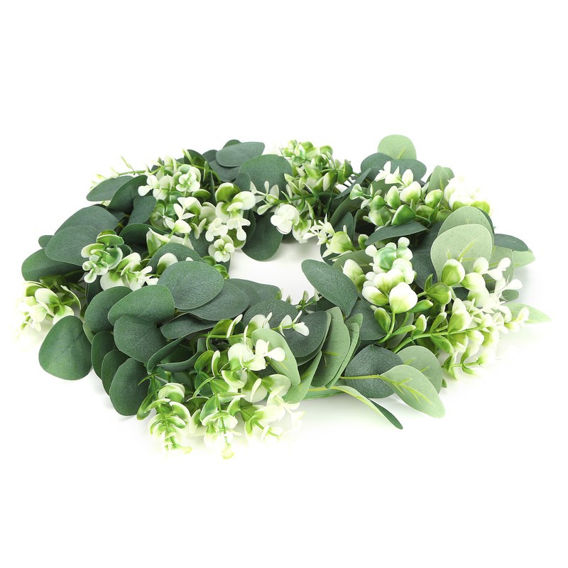 Home Hanging Artificial Plants Wreath Green Leaf Wreath Decoration for