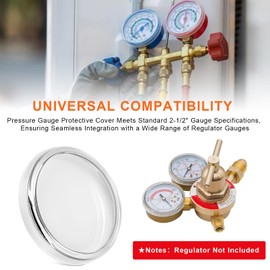 2-1/2" Clear Replacement Regulator Gauge Lens/Cover– Durable 1/4 Turn Twist Lock Design, Pressure Gauge Protective Cover for Easy-to-Read Measurements, Restores Gauge Appearance & Functionality-2 Pack