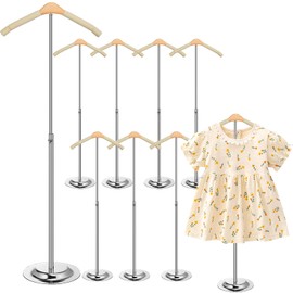 Huaerle 8 Pcs T Shirt Display Stand for Child Adjustable Clothes Rack Display Flexible Shoulder Stand Portable Clothes Hanger Clothing Hanging Rack for Garment Coat Retail Vendor, Height 16-27.9In