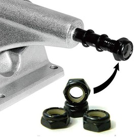 OMG! Axle Nuts for Skateboard (Skateboard) Trucks, Black (10)
