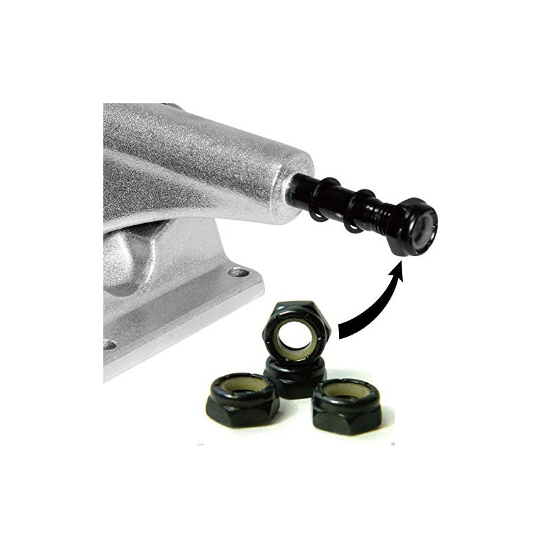 OMG! Axle Nuts for Skateboard (Skateboard) Trucks, Black (10)