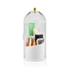 Rotating Toothbrush Holder with Sliding Dustproof Cover, 3-Slot Countertop Bathroom