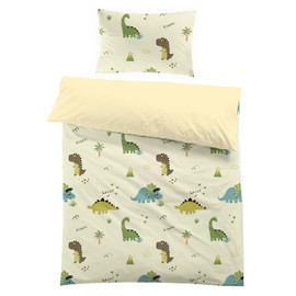 MUSOLEI Bettbezug Dinosaurier, 120 x 150 cm, für Kinder, Jungen, Bettwäsche, für Einzelbett, aus Mikrofaser mit Reißverschluss, 3D-Motiv, bedruckt, Geschenk für Party, Geburtstag, mit Kissenbezug (40 x 60 cm)