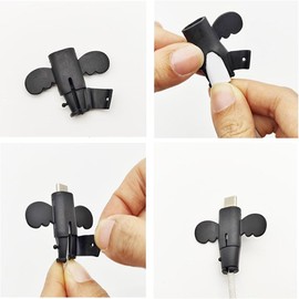 SYHKL 7PCS USB Data Cable Protection Cover, Anti Break, Black, 0.03 Inch, USB Connector, Male-to-Male, Laptop, Personal Computer, Smartphone, Tablet