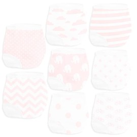BaeBae Goods Potty Training Underwear for Girls 8 Piece, Absorbent Cotton Baby Toddler Training Pants for 5T Unisex Underpants Pink