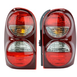 TRQ 2 Piece Driver & Passenger Side Tail Light Assembly Set Compatible with 2005-2007 Jeep Liberty CH2800158 CH2801158