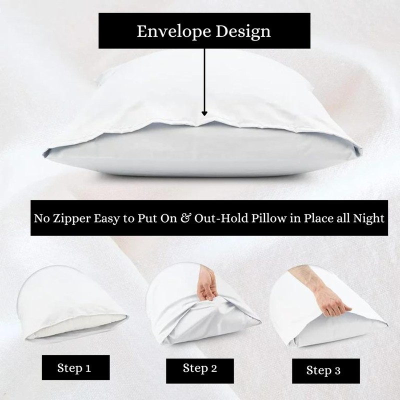 Funky Gadgets Pillow Cases 4 Pack White 200 Thread Count