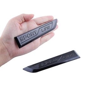 Sport Line Emblem Car Badge Sticker for Car Side Rear Decoration Accessories (Black) Pack of 2