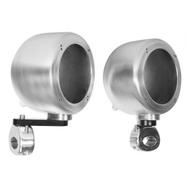 Rockville 2 MAC40S 4" Chrome Swivel Aluminum Tower Handlebar Speaker Pods ATV/UTV
