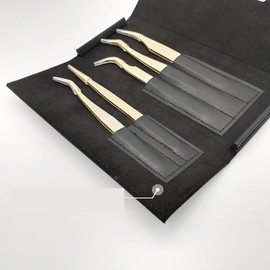 JIHUOO Black Eyelash Tweezers Case Empty Tweezers Storage Box Portable Tweezers Container Bag for Eyelash Tweezers