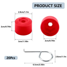 20Pcs Car Wheel Lug Nut Covers,17mm Tire Bolt Caps with Removal Tool,Lug Nut Cover Compatible with VW Jetta Beetle Passat Golf GTI CC,Replaces for 1K0 601 173,6X0 012 243 (Red)