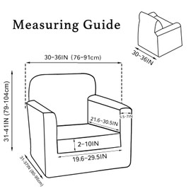 Turquoize 2 Piece Chair Covers Chair Slipcovers for Living Room Small Armchair Chair Cover with Arms Washable Furniture Cover for Chairs Feature Thick Jacquard Fabric (Small Armchair, Dark Cyan)