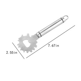 EYAKEG Multifunctional Grill Scraper Tool Bristle Free Safe Barbecue Grate Cleaner Stainless Steel Grill Cleaning Grill Scraper, Silvery