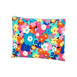 101 BEACH Women's Fashion Print Cosmetic Makeup Accessory Zippered Pouch (POPPY - Floral)
