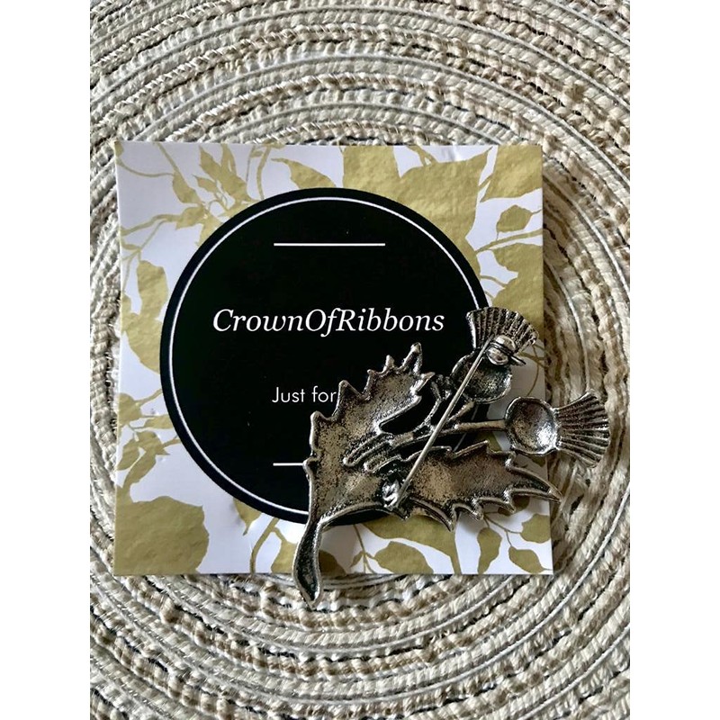 Scottish Thistle Brooch for Women, National Flower of Scotland Emblem