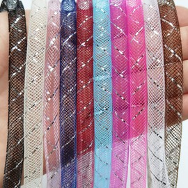 Chenkou Craft Assorted 13 Colors 26Yards Solid Mesh Tube Deco Flex for Wreaths Crafts (Mix, 3/8"(8mm))