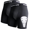 COOLOMG 2-Pack Boys Baseball Shorts with Athletic Cup - Youth