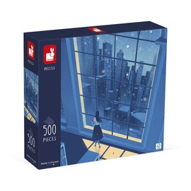Janod - 500-Piece Puzzle - The Blue Night - Suitable for Adults, Teenagers and Children - Made in Europe - Ages 8+ - J02510