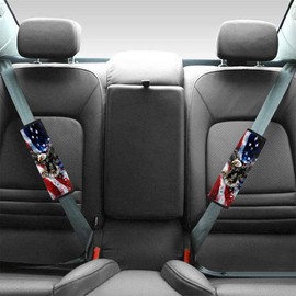 gearider Eagle Car Seat Belt Cover Pad USA Flag Seat Belt Cushion 2 Pack Car Seat Belt Covers Interior Auto Accessories 4Th of July Decor Fit for SUV Sedan Van Truck
