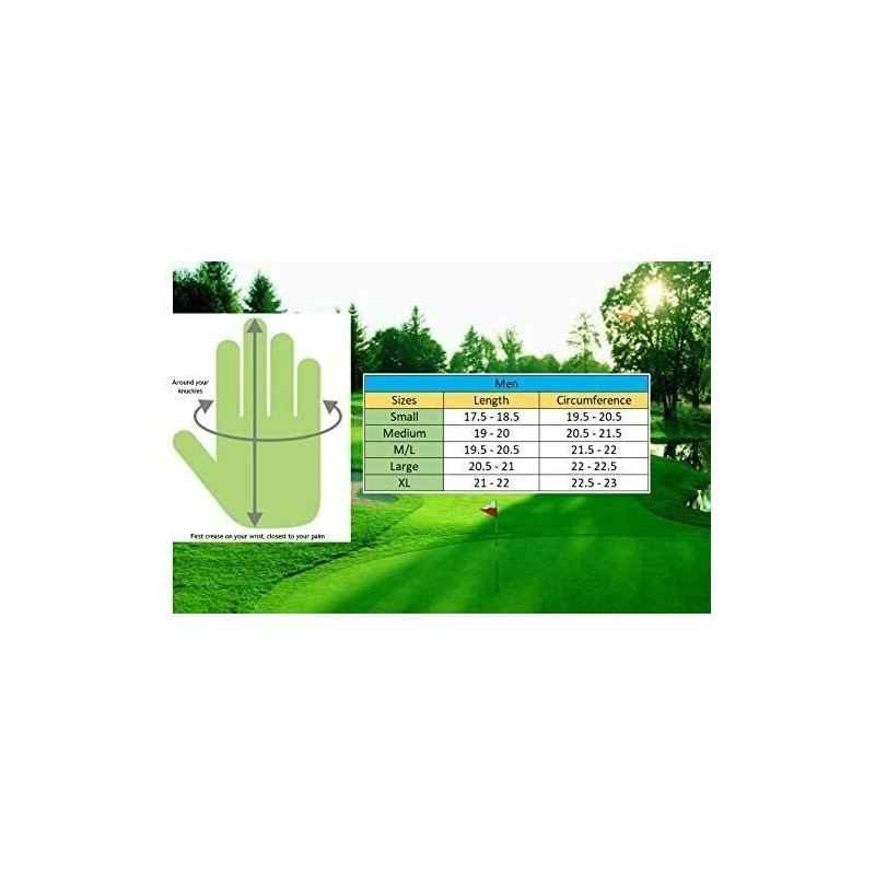 5 Cabretta Leather Golf Gloves 4 Men in 5 Sizes