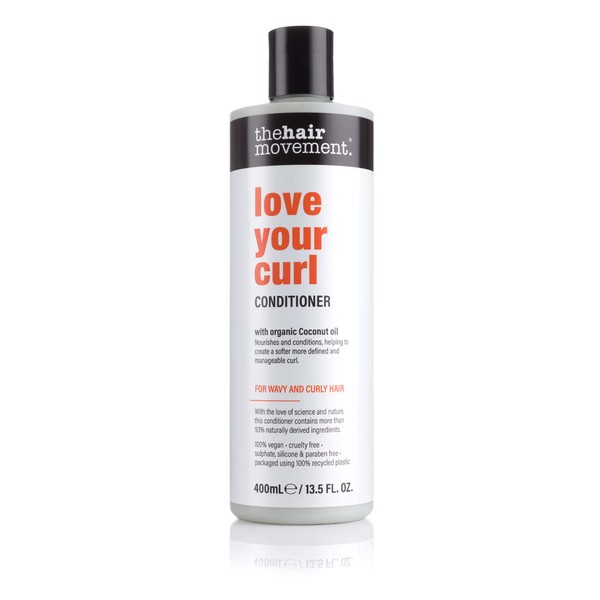 The Hair Movement Love Your Curl Conditioner (400 ml) - Define Curls, Reduce Frizz, Damage - Cruelty Free, Vegan, 100% Recycled UK Plastic