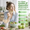 Mwellewm 500Pc Wooden Utensil Set Compostable Cutlery Disposable Silverware