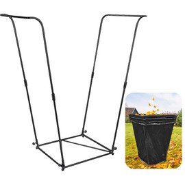 LFUTARI 1pc Metal Trash Bag Holder - Garbage Bag Holder Frame Holds 30-45 Gallon Plastic Bags-Multi-Use Outdoor Leaf Bag Stand for Yard Camping Garden Lawn Party Supplies