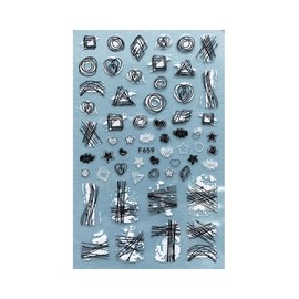 Autumn Palm Maple Leaf Banana Beach Flamingo Fish Self Adhesive 3D Nail Stickers F659 Black White Nail Wraps Stickers Manicure Supplies for Women Nails Full Long Lasting Easy Apply and Remove