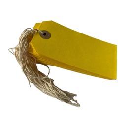 250 Strung Tags/Tie On Luggage Labels (SPT5-120mm) (Yellow)