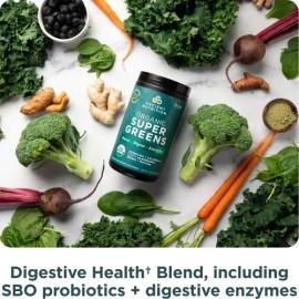 Superalimento Orgánico Ancient Nutrition SuperGreens con Probióticos y Enzimas en Polvo, 200 g                                                        