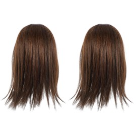 Housoutil 2 Pieces Invisible Wig Hair Extensions For Short Hair Wig Toppers For Women With Thinning Hair Human Hair Toppers For Women Hairpiece Topper Without