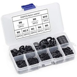 Pack of 500 Plastic Flat Washers M2 M2.5 M3 M4 M5 M6 M8 M10 Nylon Washers Corrosion-Free Washers for Industrial Fixings