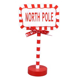 Christmas Stop Here Decor Metal Solid Wood LED Delicate Santa Stop Here Tree Topper for Christmas Party Rectangle 15.8x8x28.5cm