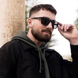 DUCO Polarized Sunglasses for Men and Women Matte Finish Blocking Stylish Design for Driving and Outdoor Activities 6302 (Matte Black Frame Grey Lens)